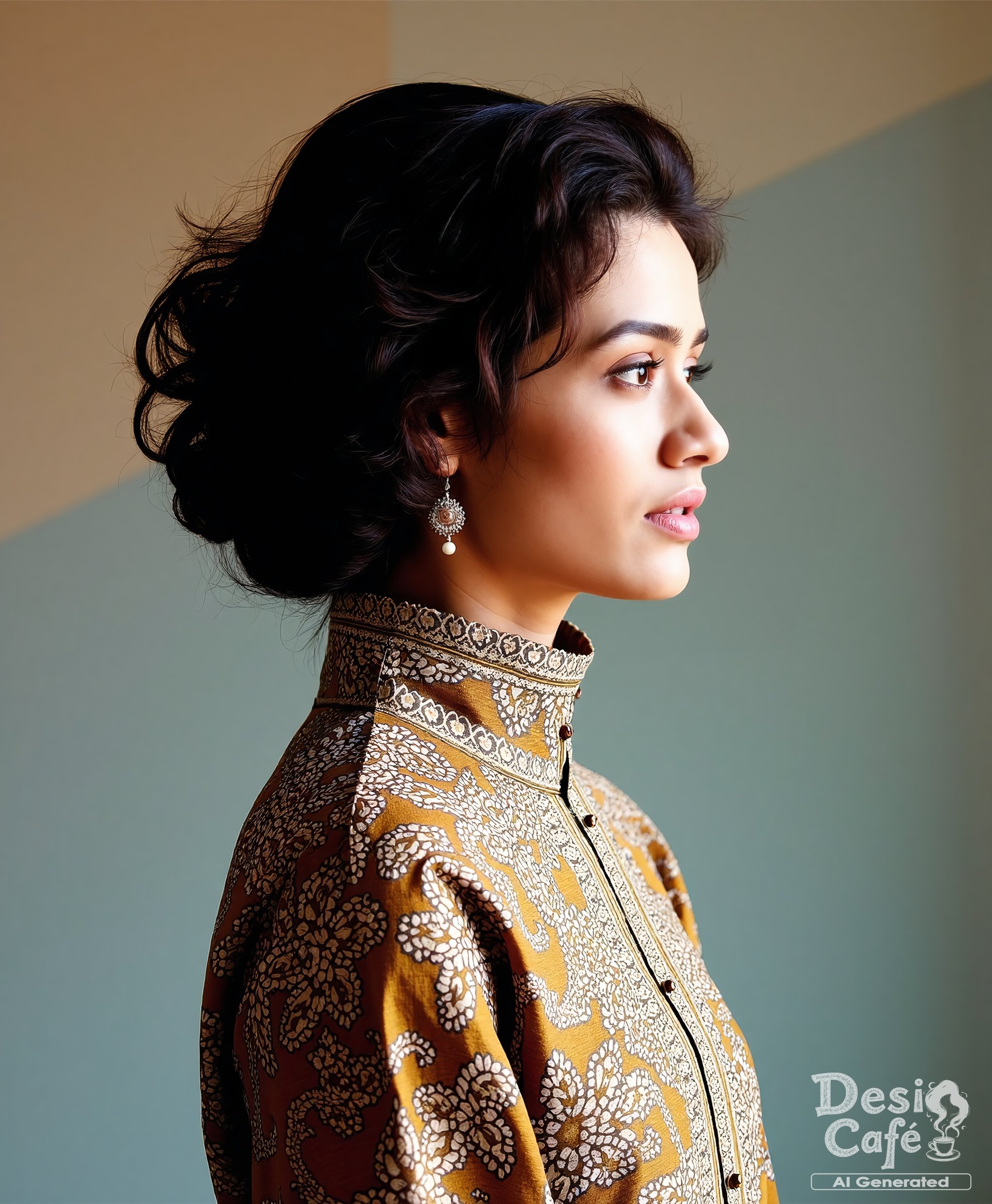 side view photo of G1r1j4 04k woman,  hyper realistic photo that is safe for work,  studio quality image with natural colo...