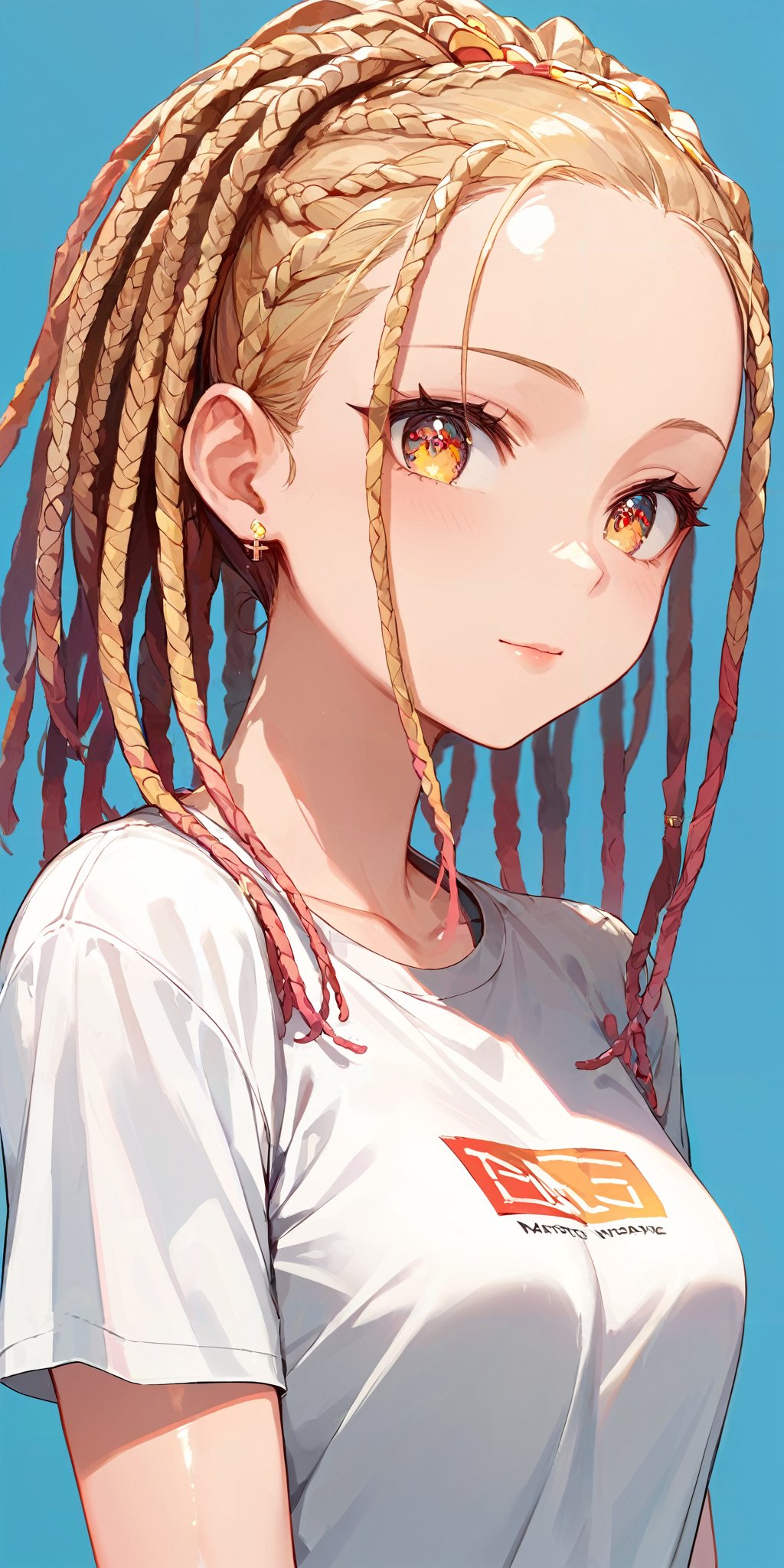 score_9, score_8_up, score_7_up,source_anime, high res image,masterpiece,best quality,girl,cute face,clear skin,shiny hair,ultra detailed eyes,simple background , <lora:dreadlocks_pony_V1.0:1> dreadlocks