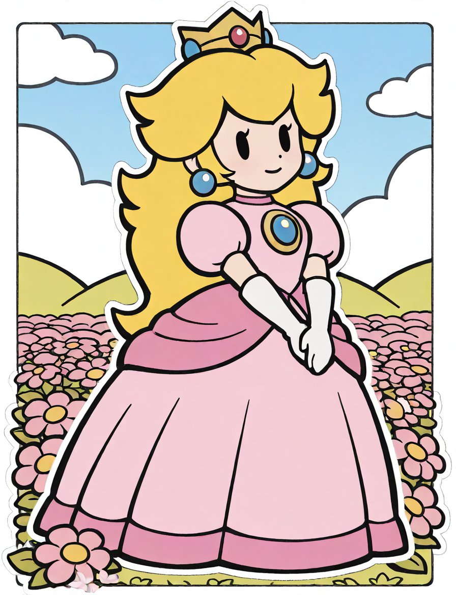 paperpeach,  1girl,  princess peach by Awawa on Tensor.Art