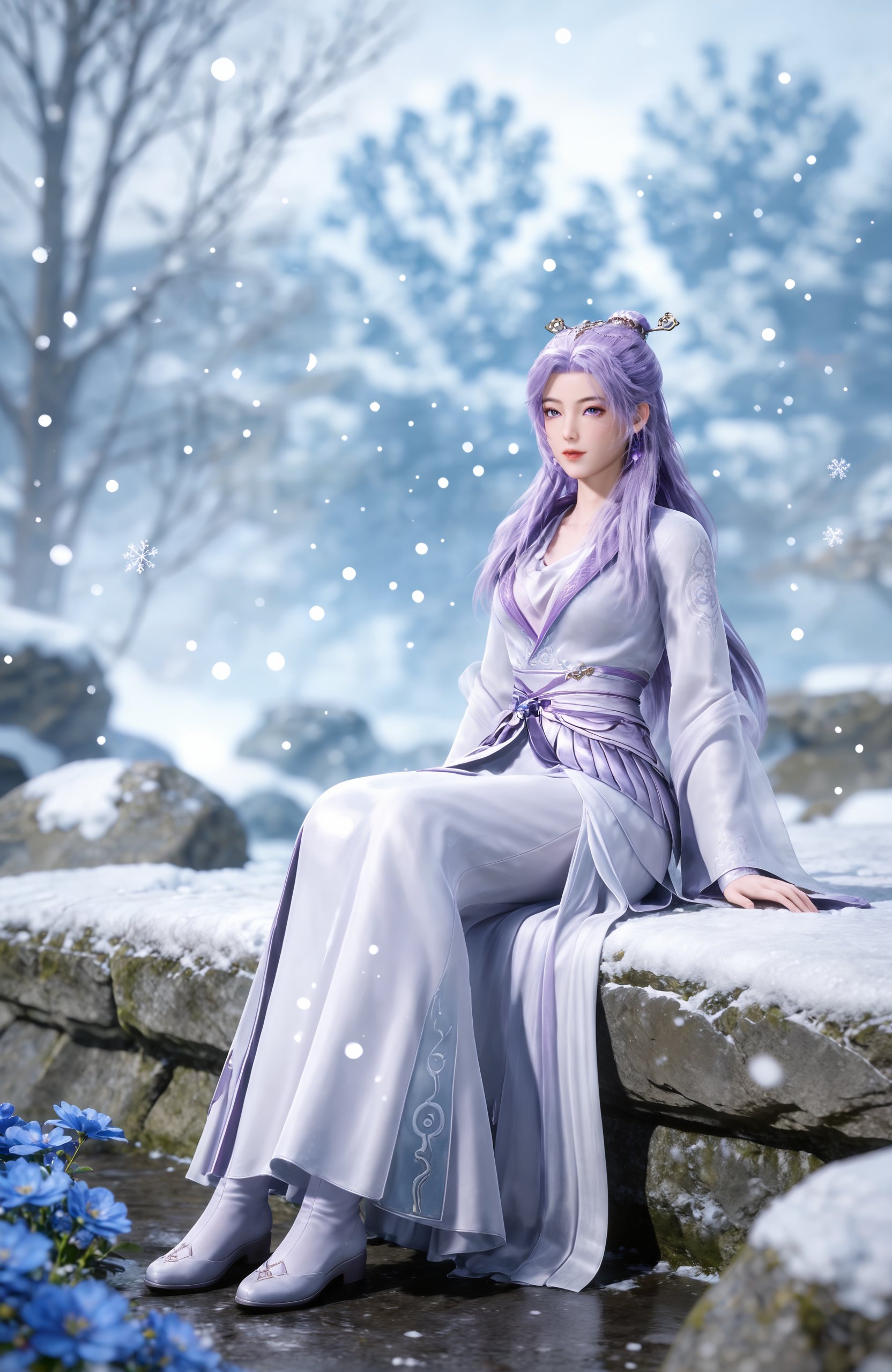 1girl,  long hair,  purple hair by 漫 on Tensor.Art