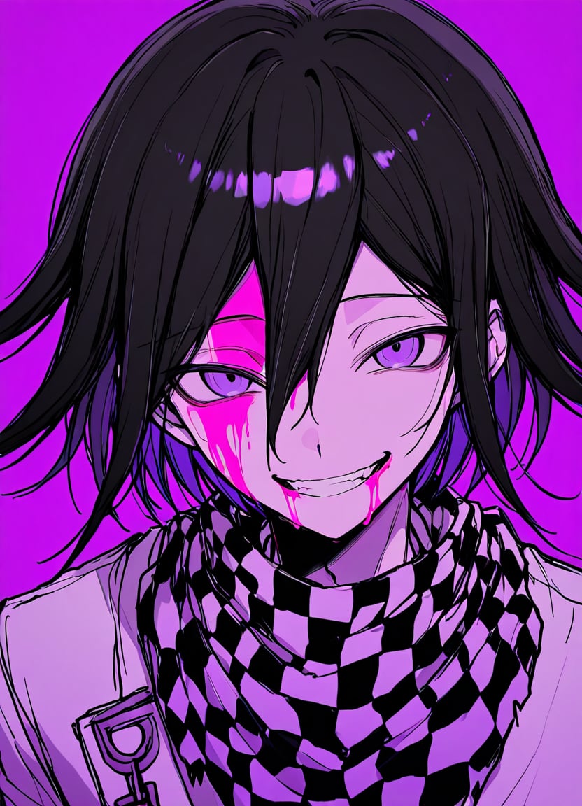 1boy,  checkered clothes,  checkered scarf by Rin_x0 on Tensor.Art