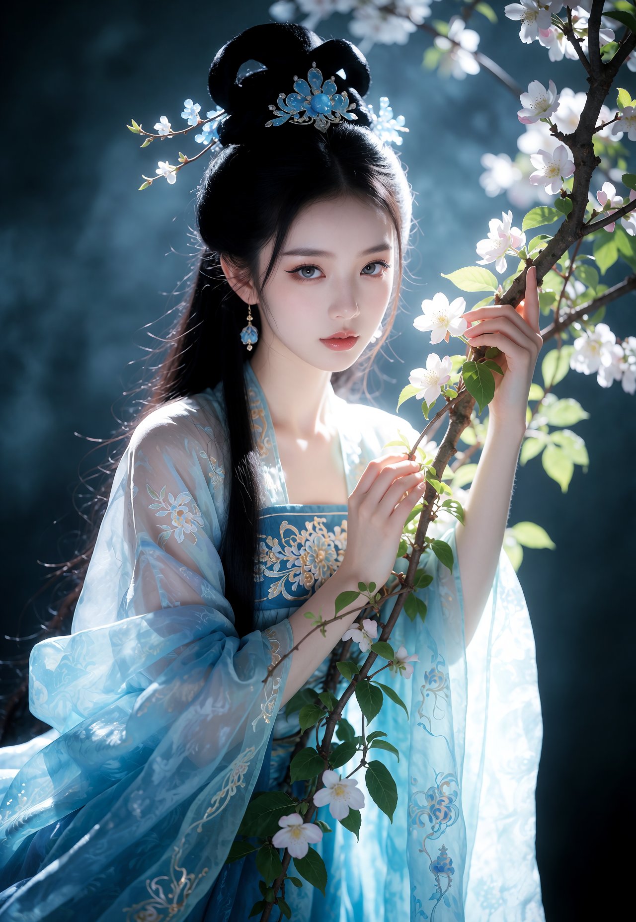 古风美少女,  美艳无双,  古风盘髻披发 by 天海TianHai on Tensor.Art