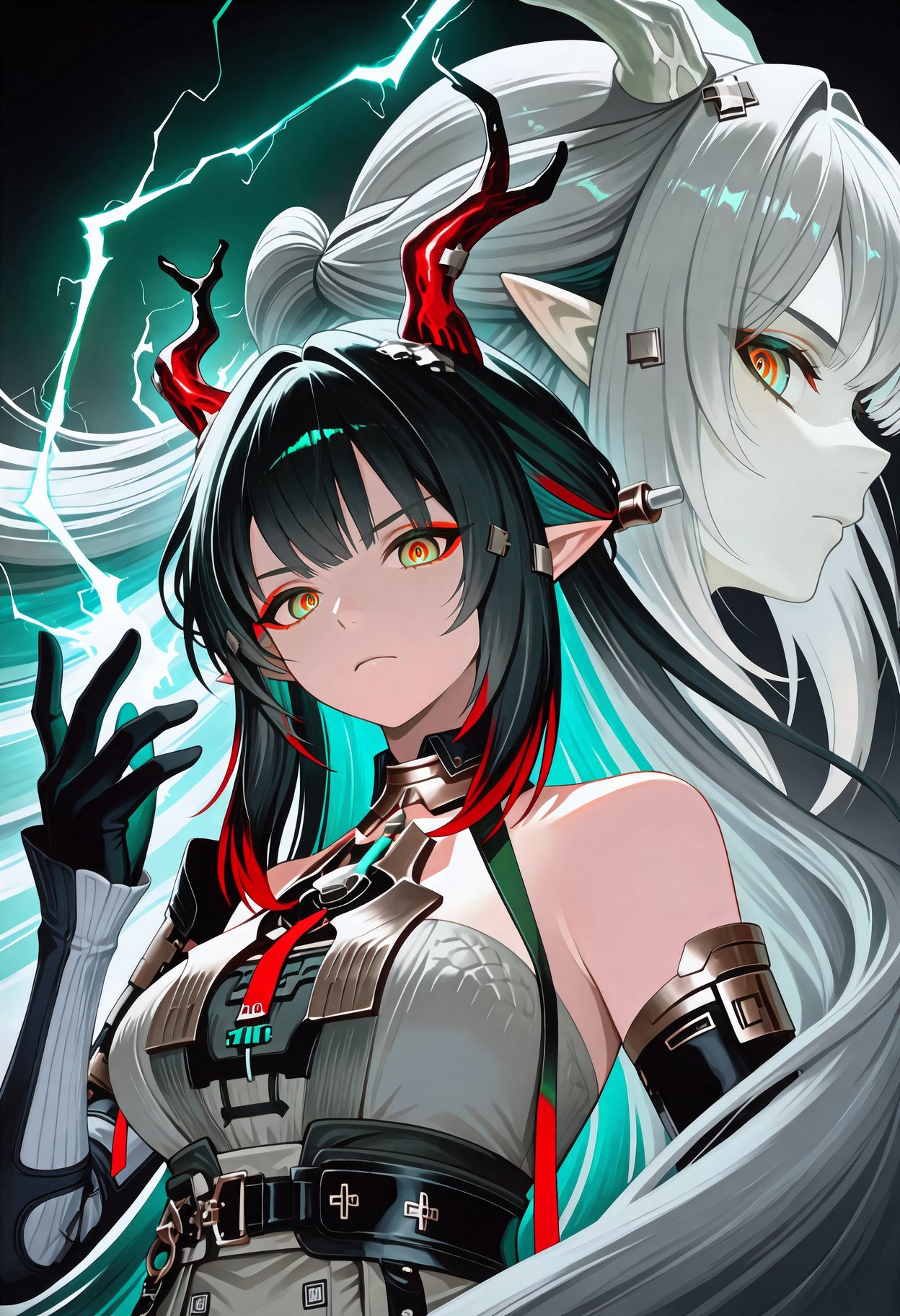 1girl,  dragon horns,  black hair by veda621 on Tensor.Art