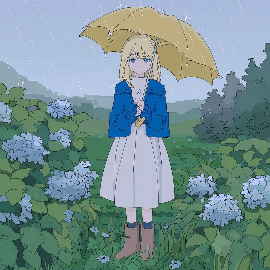 rain,  blonde hair,  solo by Ruygen on Tensor.Art