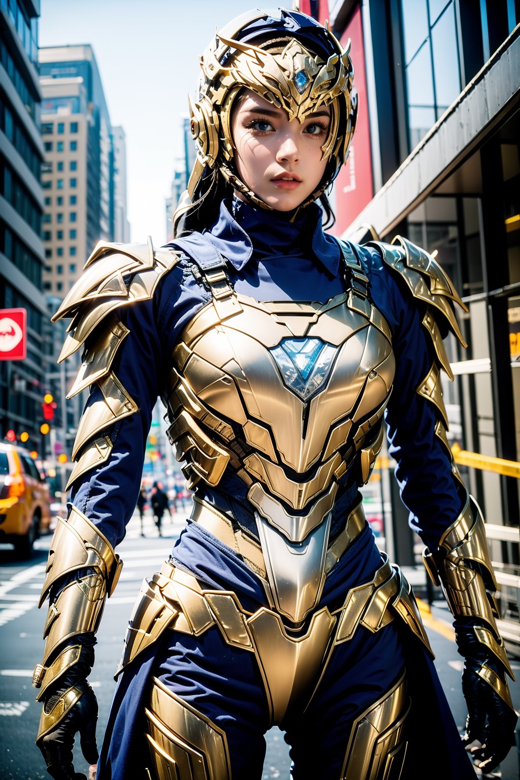 1girl,  blue armor,  outdoors by 天TIN on Tensor.Art