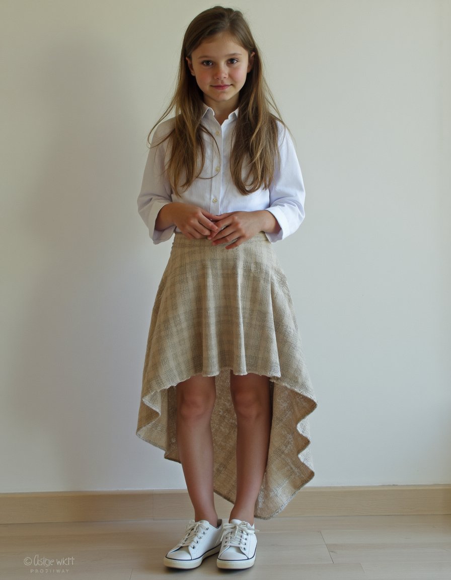 girl,  wearing High-low skirt by Peli86 on Tensor.Art