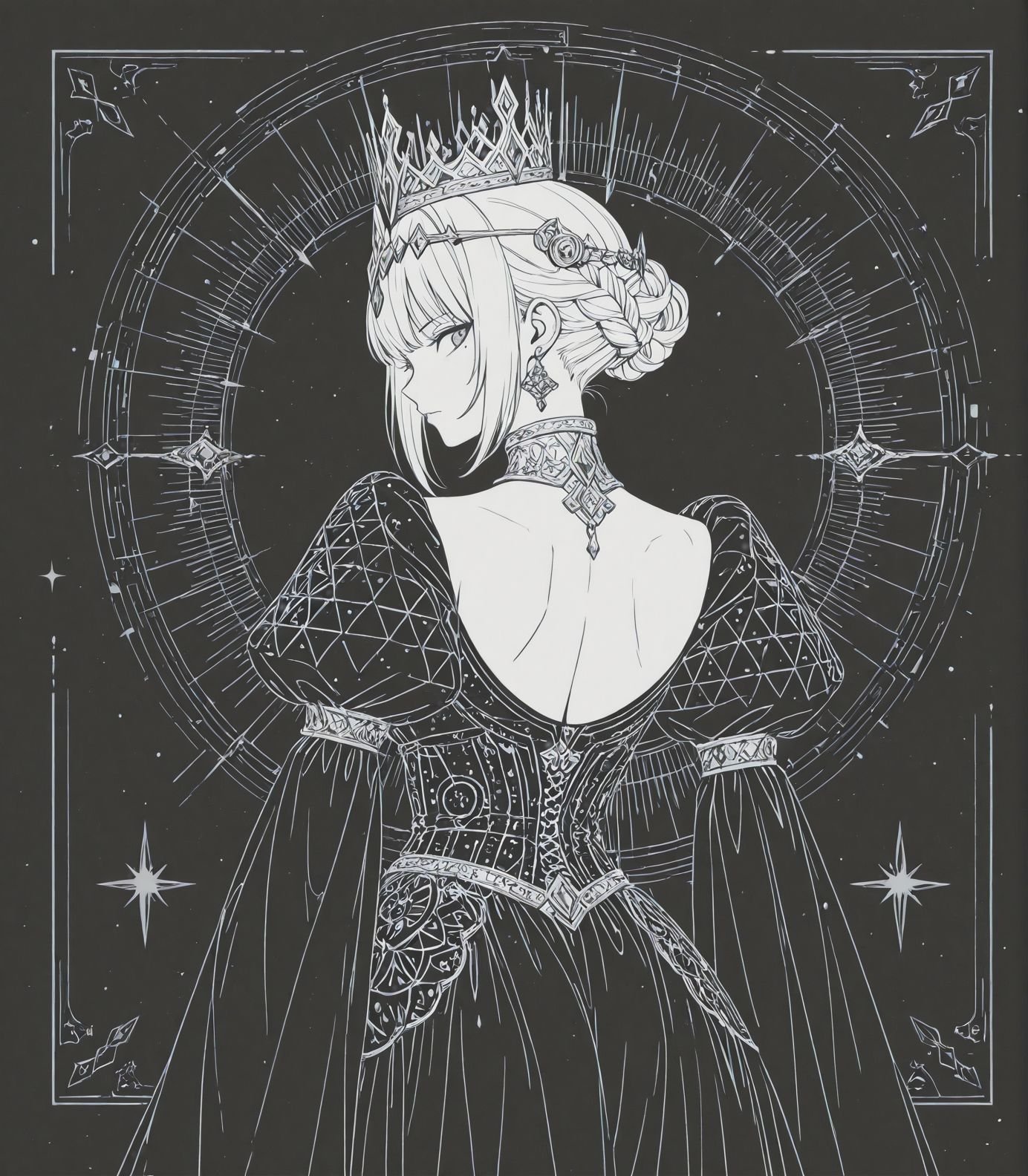 masterpiece,  best quality,  looking back by inknoir on Tensor.Art
