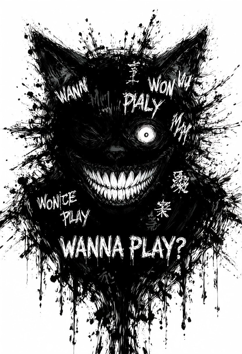 masterpiece,  best quality,  monochrome horror ink illustration by skycodee on Tensor.Art