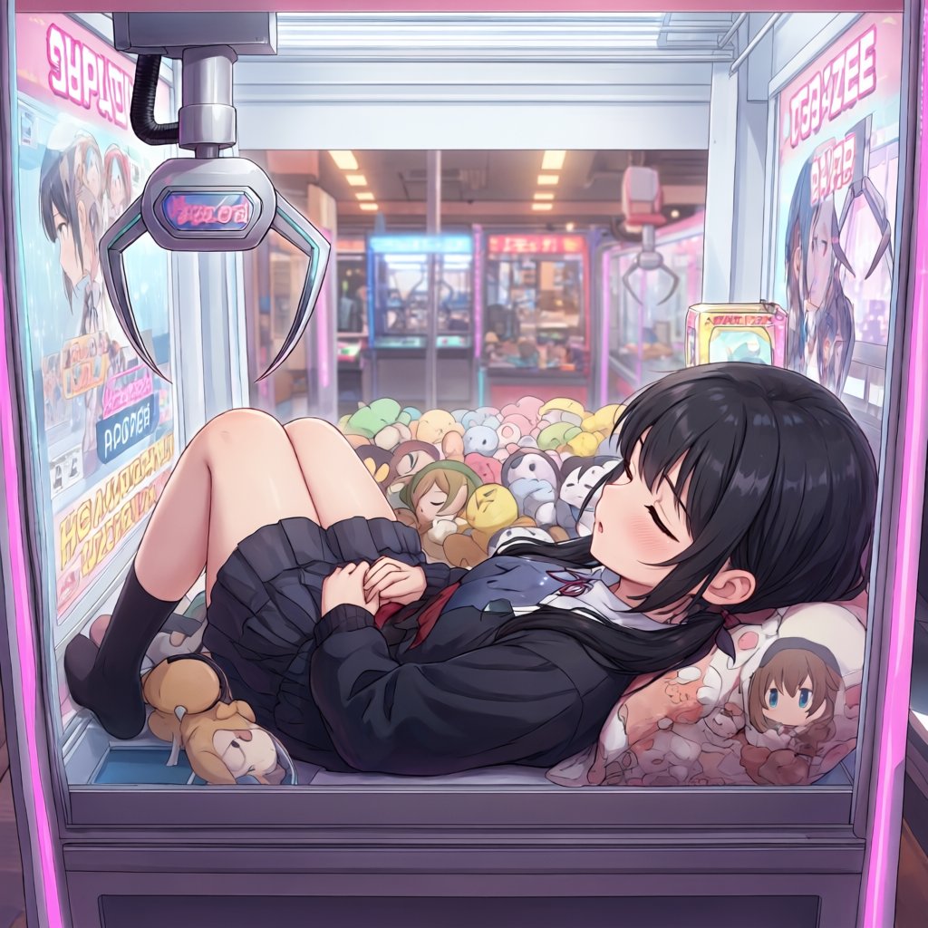 crane game,  1girl,  indoors by 鬼畫符 on Tensor.Art