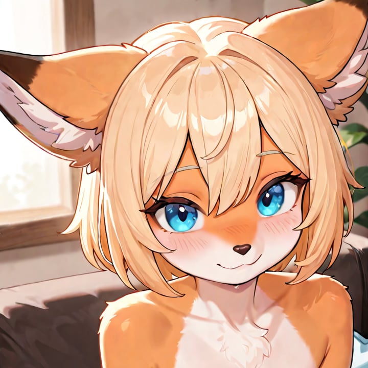 female anthro fox,  small breasts,  solo by miaomiao on Tensor.Art