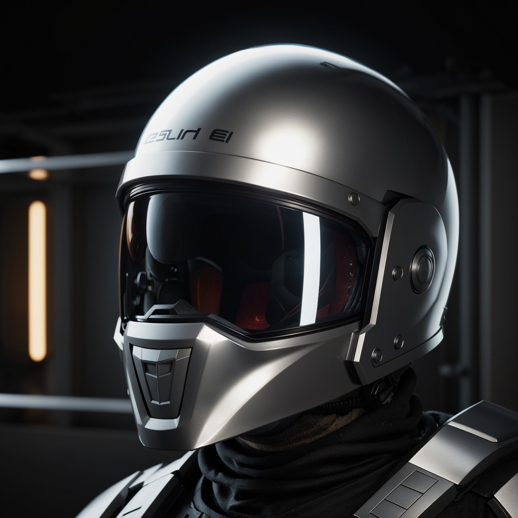 octane render, unreal engine, render of sci-fi helmet, reflections, dramatic lighting