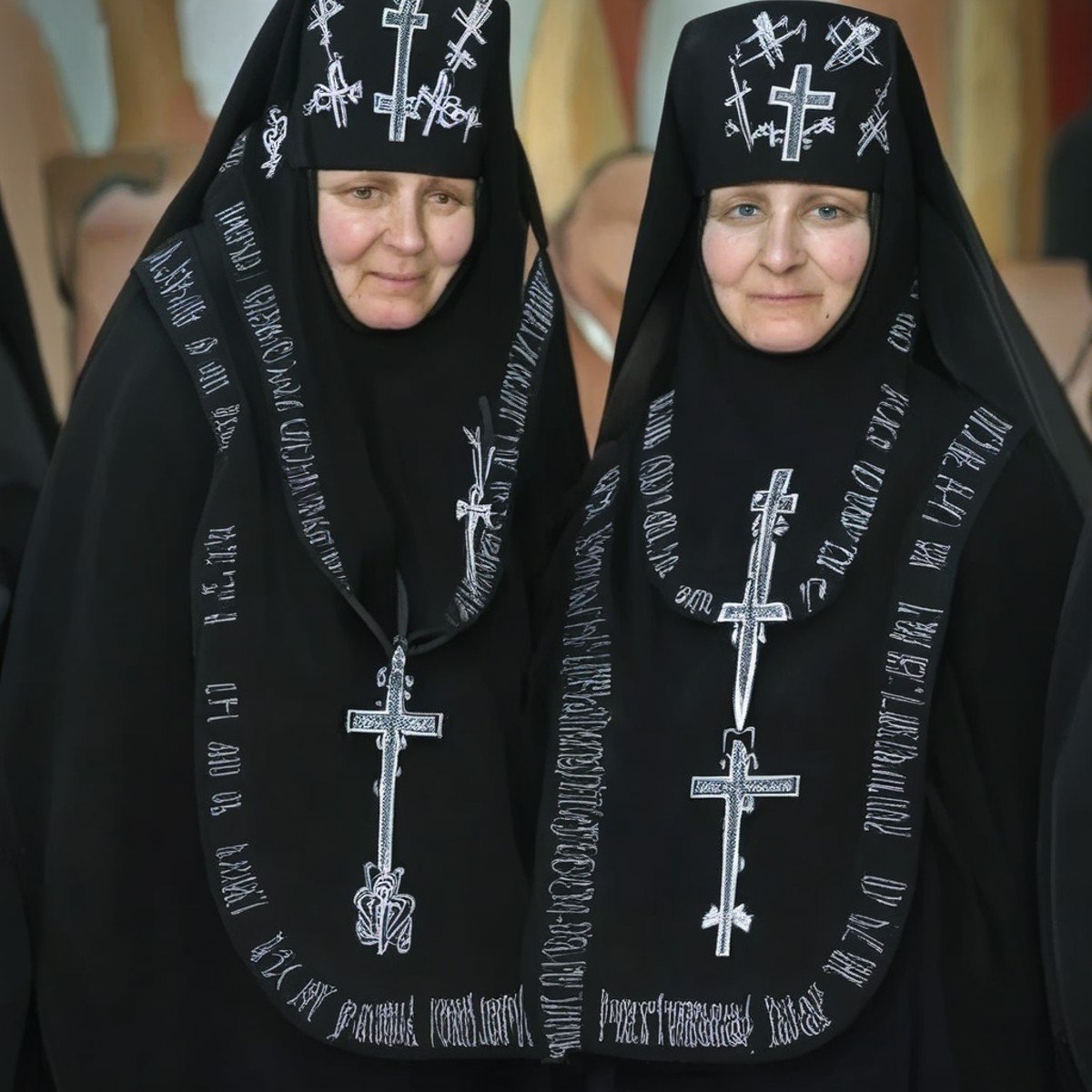 nun, Orthodox_nun, black cassock, female,