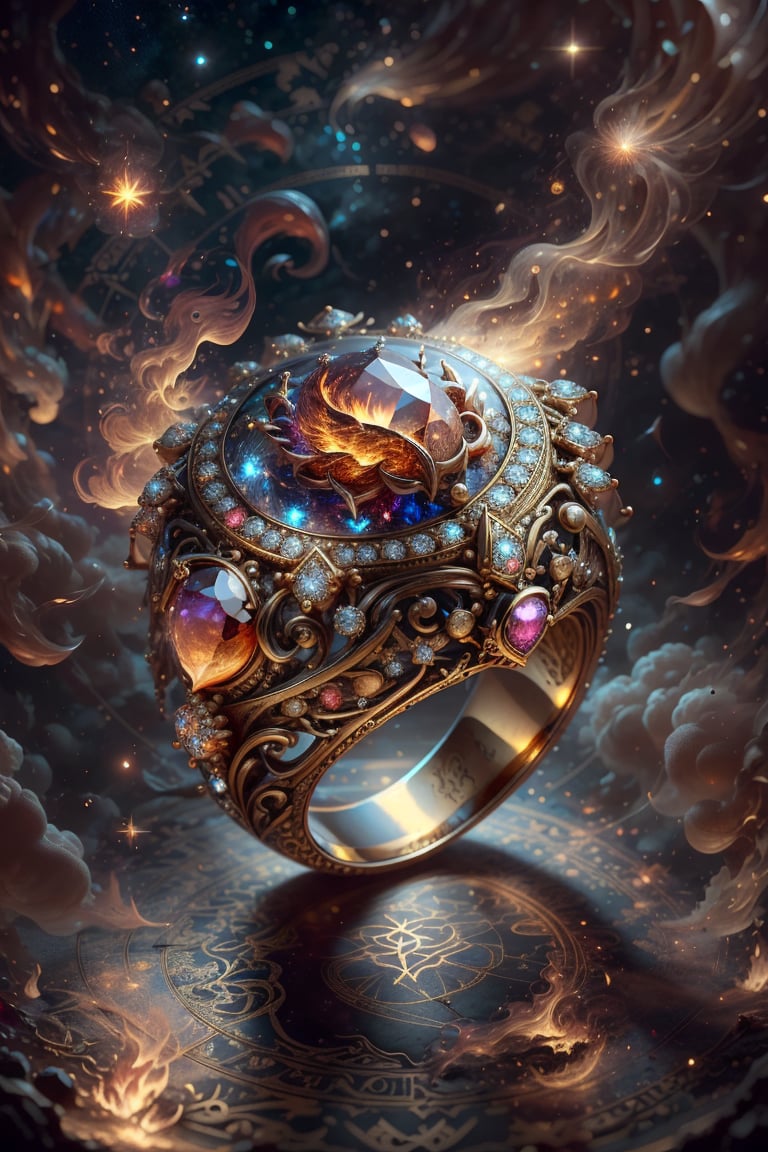 masterpiece, high quality, highres,  <lora:fire-a-e-style-darquelilly-v1:1> fireastrologystyle, ring, fire