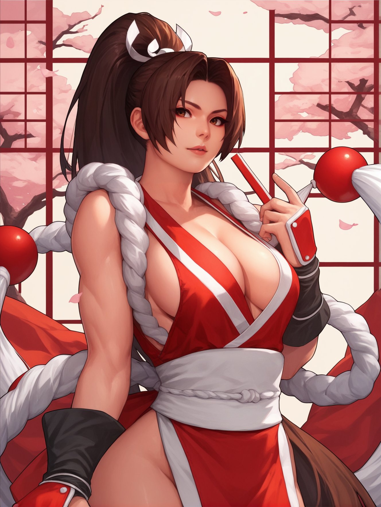 shiranui_mai, the_king_of_fighters, standing  <lora:ICKPOT-XL:1> BREAK score_9, score_8_up, score_7_up, score_6_up, score_5_up, score_4_up, 