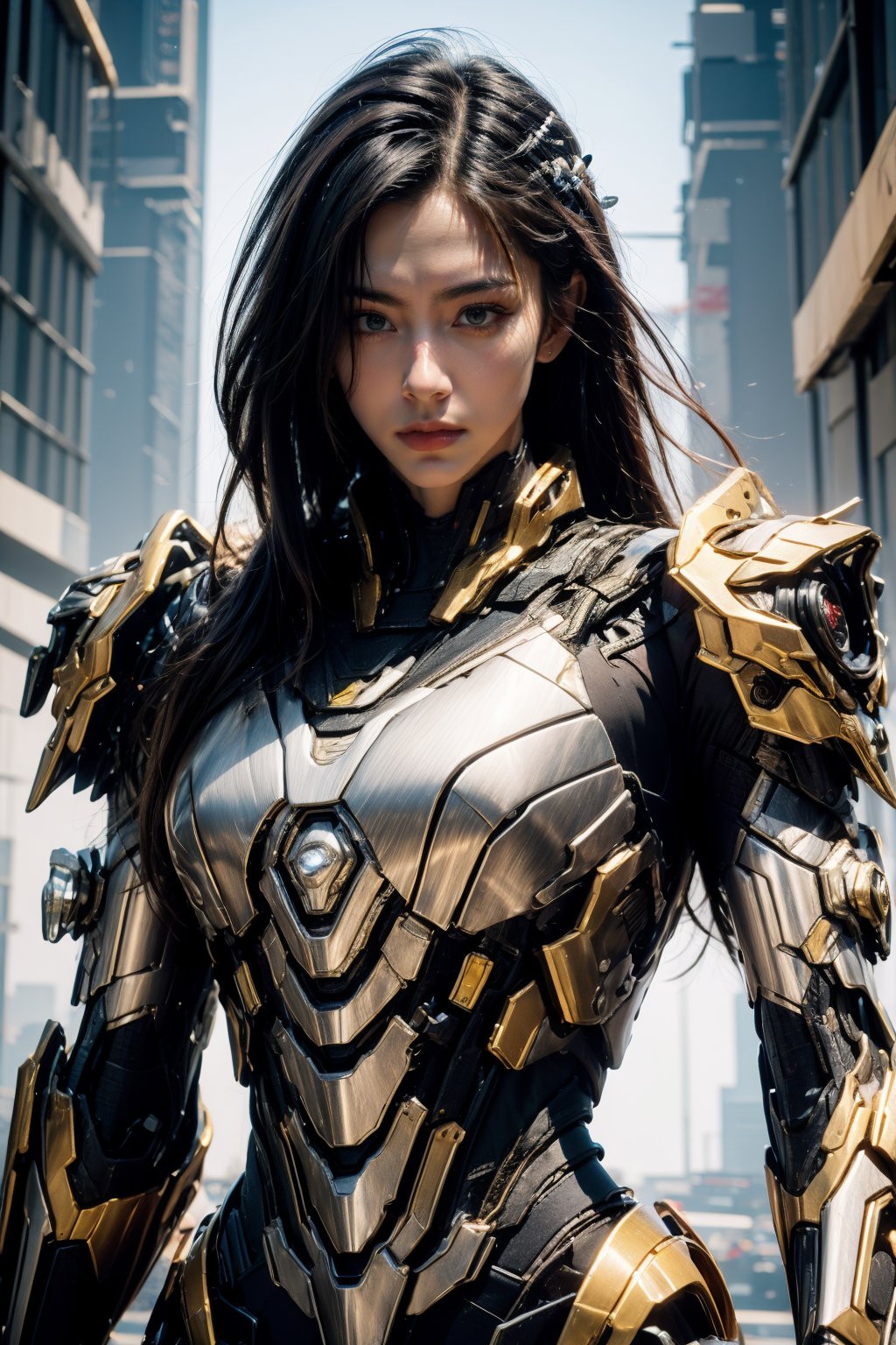 1girl,long hair,solo,armor,cyberpunk,upper body,