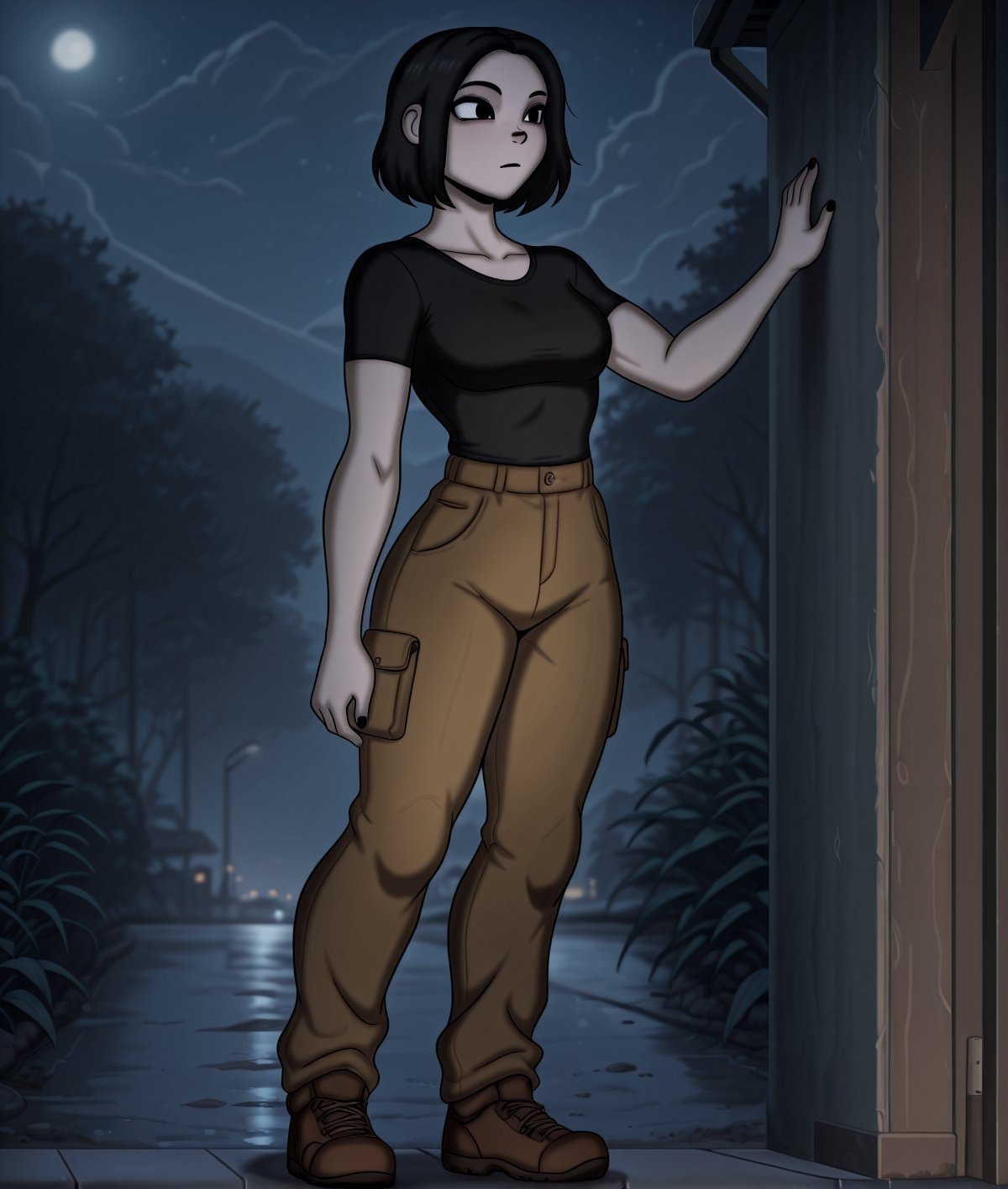 MonsterFact0ry_Style,  1girl,  black tshirt by HaZE on Tensor.Art