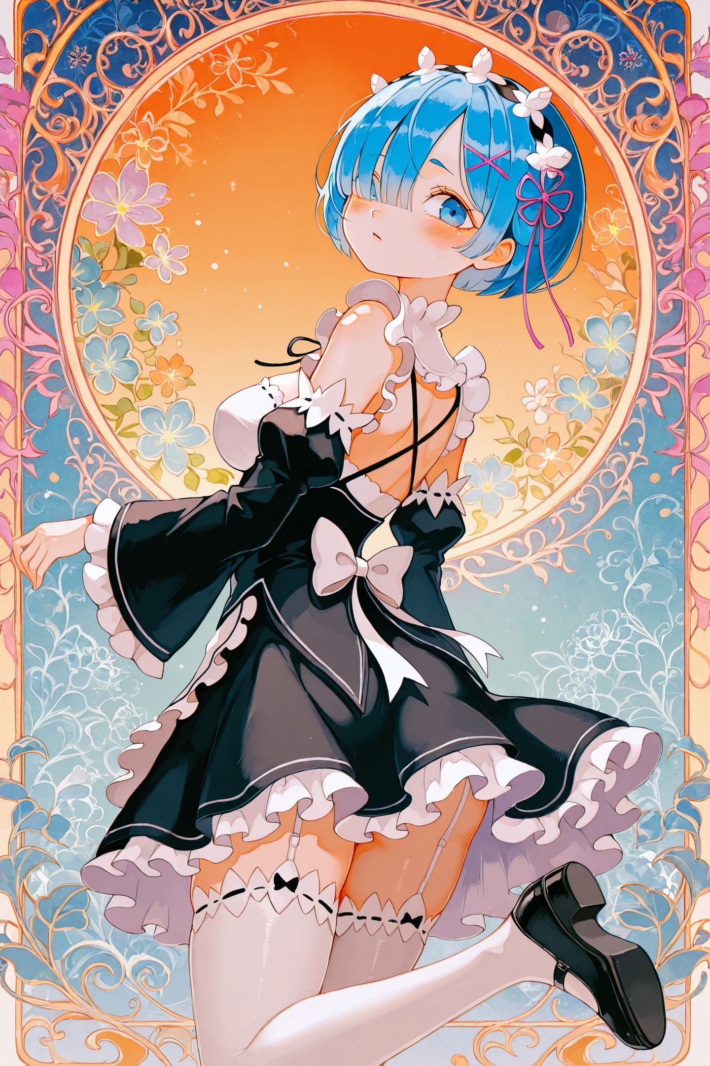 jirokano Style,  1girl,  rem \(re:zero\) by flyx3 on Tensor.Art