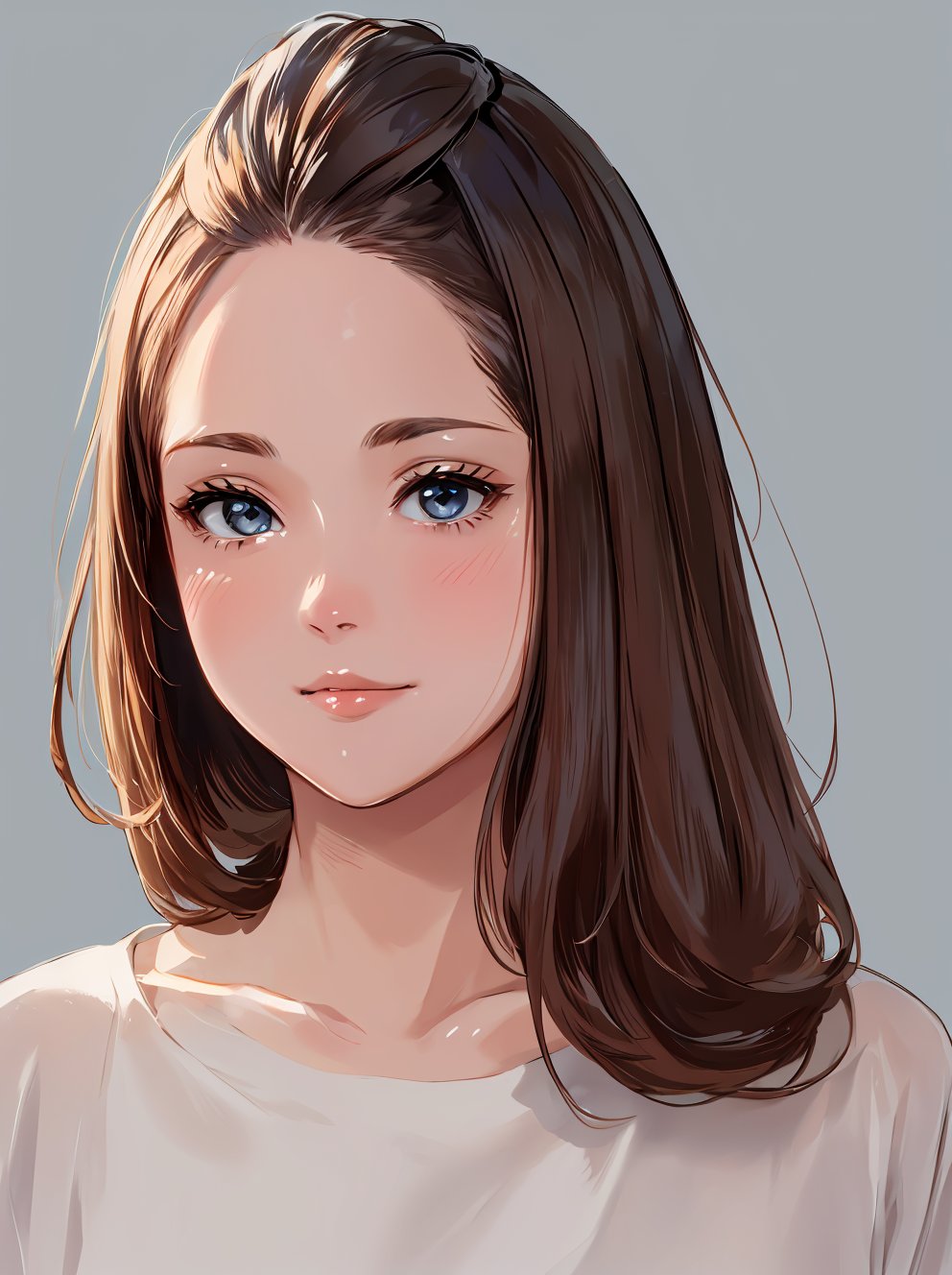 masterpiece,ultra-detailed,best quality,8K,illustration,cute face,clean skin ,shiny hair,girl,simple background   <lora:pompadour_SD_V1.0:1> pompadour