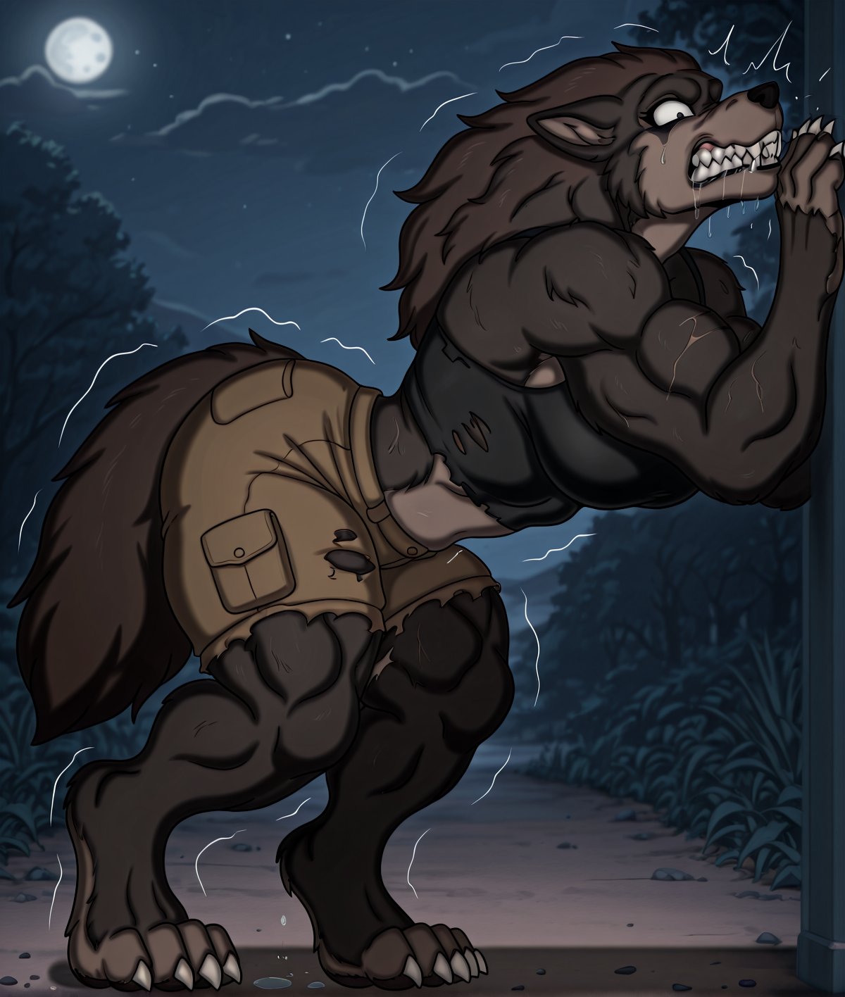 MonsterFact0ry_Style,  1girl,  black croptop brown cargo shorts by HaZE on Tensor.Art