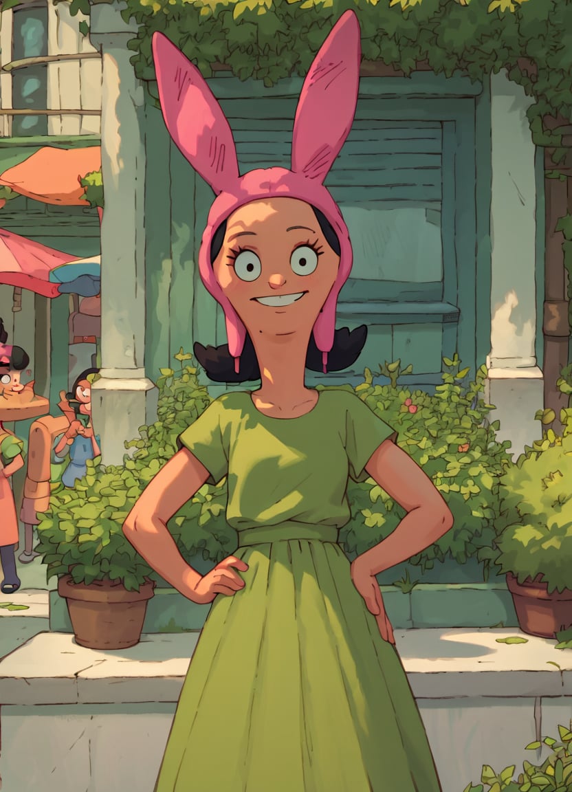 louiseb,  green dress,  bunny hat by user_613193748138035748 on Tensor.Art