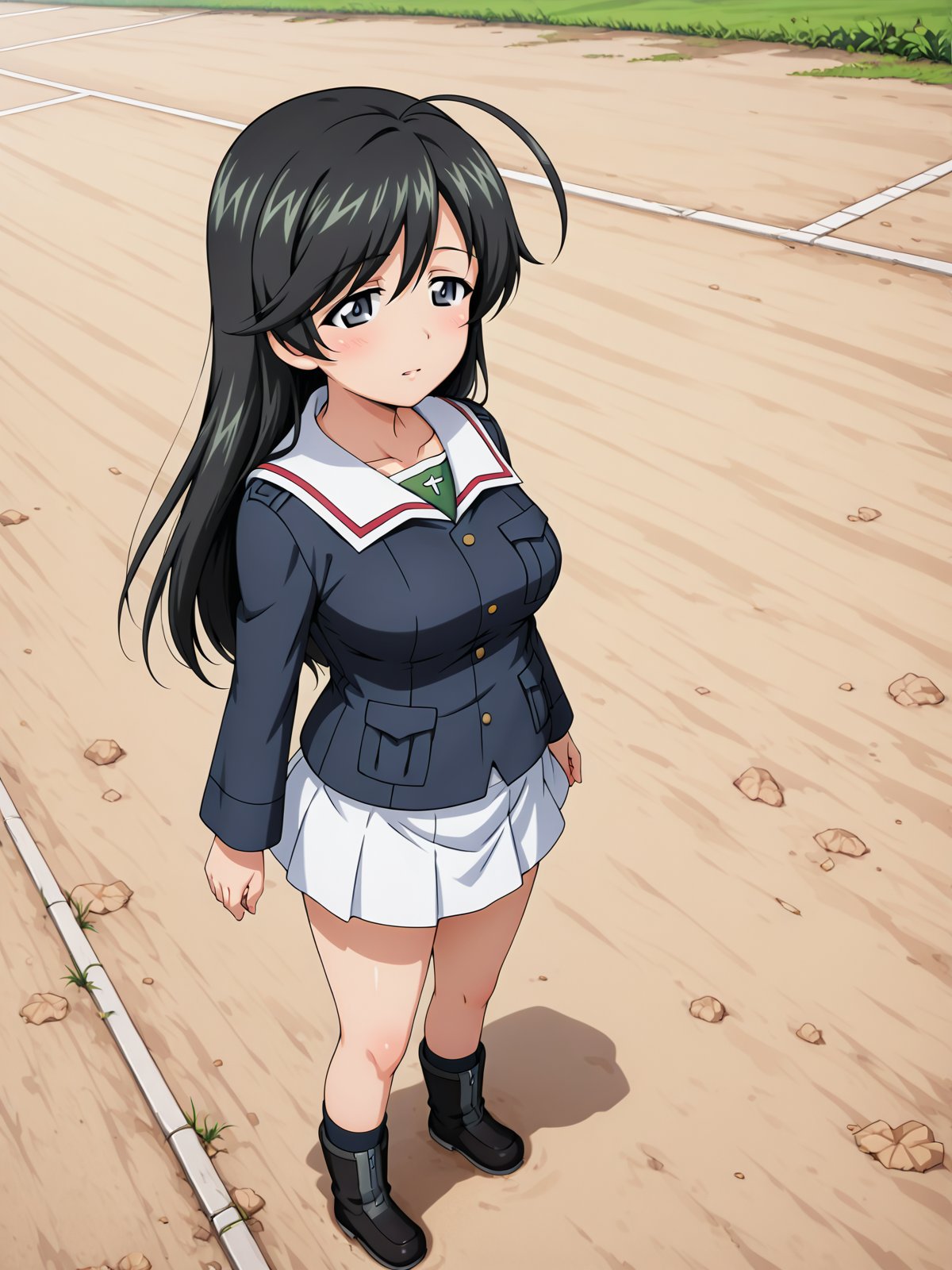 isuzu hana \(girls und panzer\),  ooarai school uniform,  ooarai military uniform by Min on Tensor.Art