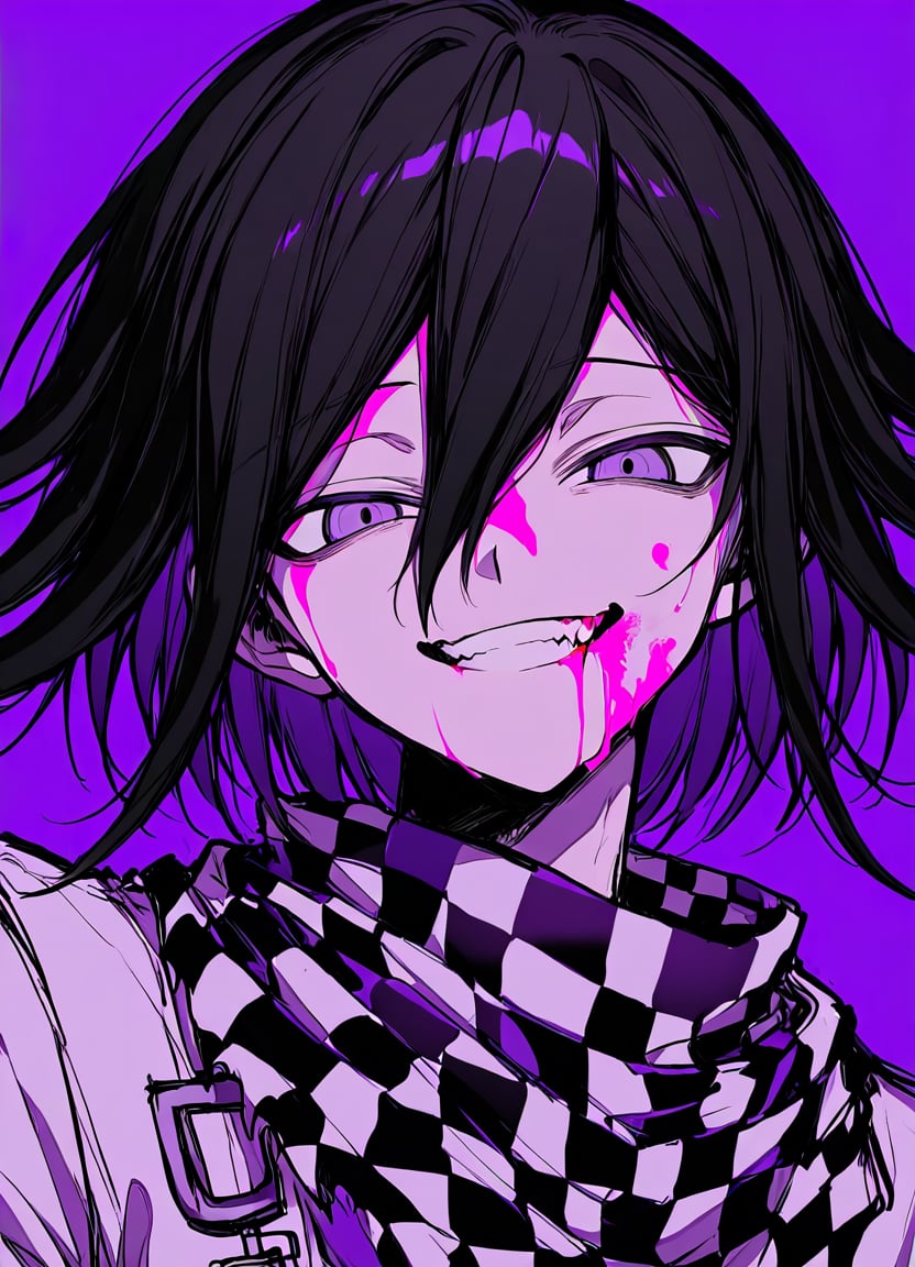 1boy,  checkered clothes,  checkered scarf by Rin_x0 on Tensor.Art