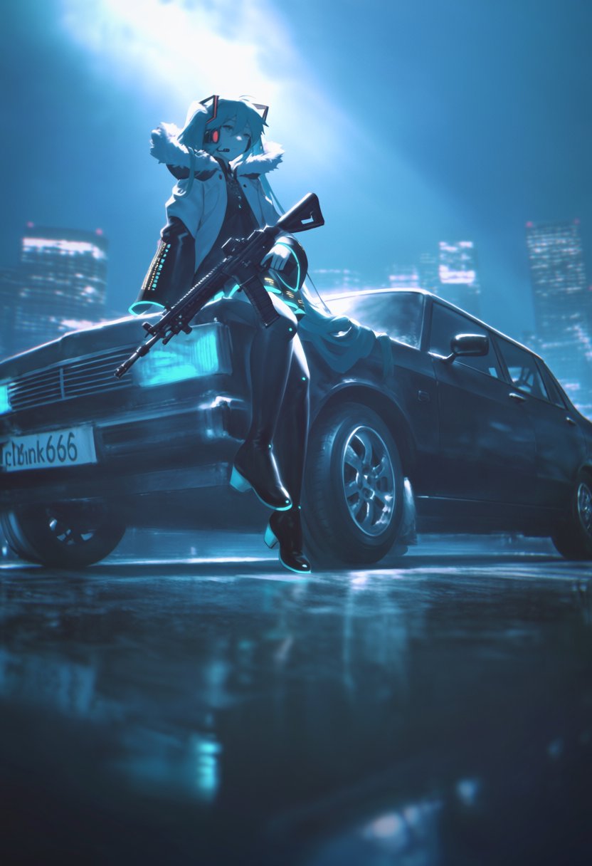 1girl,  ground vehicle,  motor vehicle by silvermoong on Tensor.Art