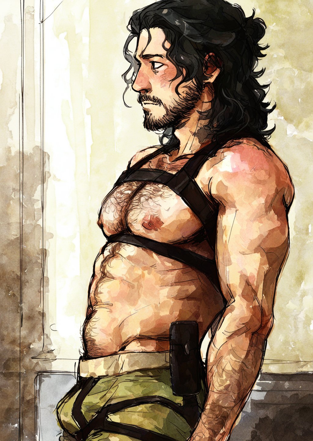 simon (iron lung),  black hair,  wavy hair by crushcries on Tensor.Art
