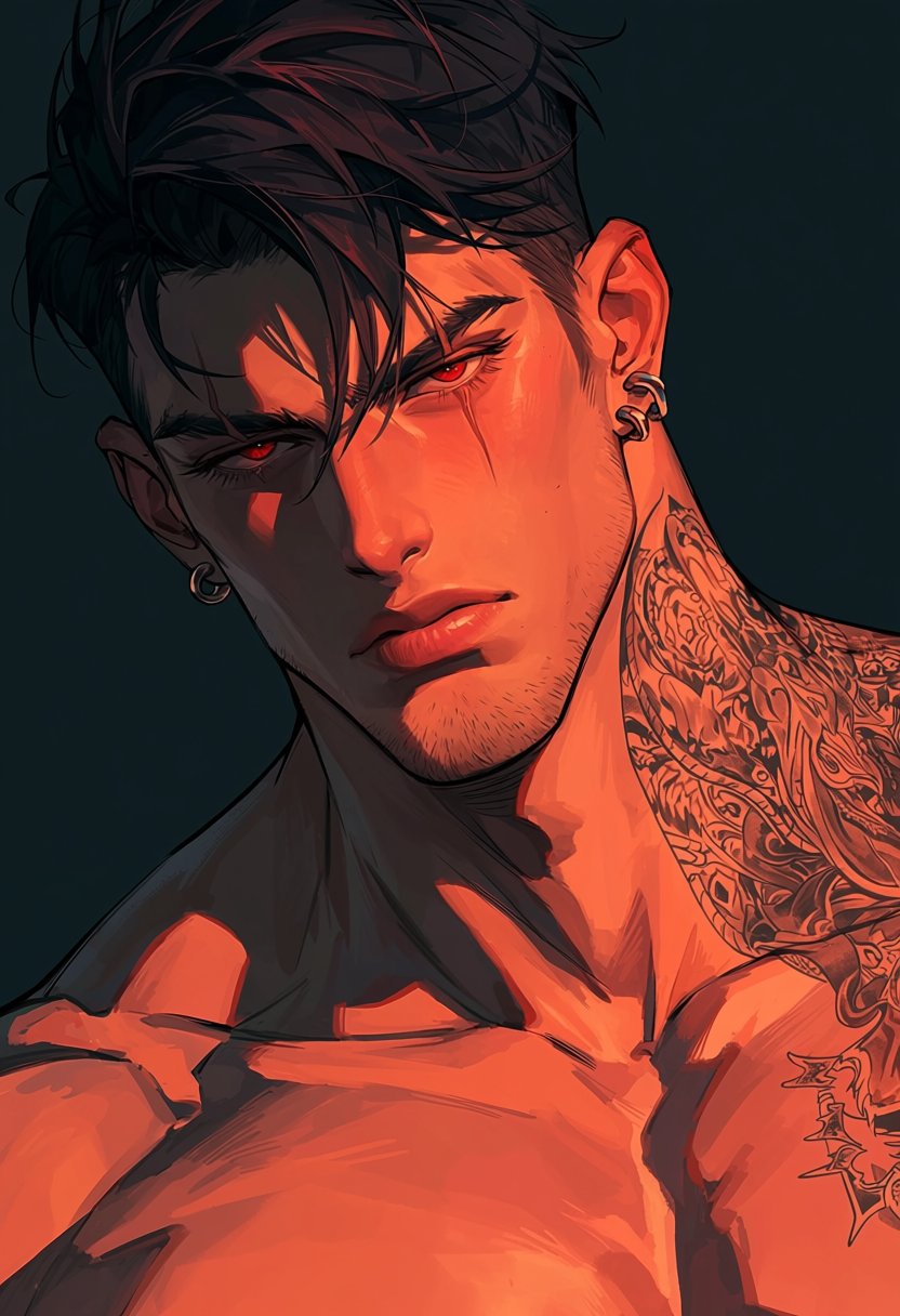 1boy,  solo,  dark background by MissFidonyo on Tensor.Art