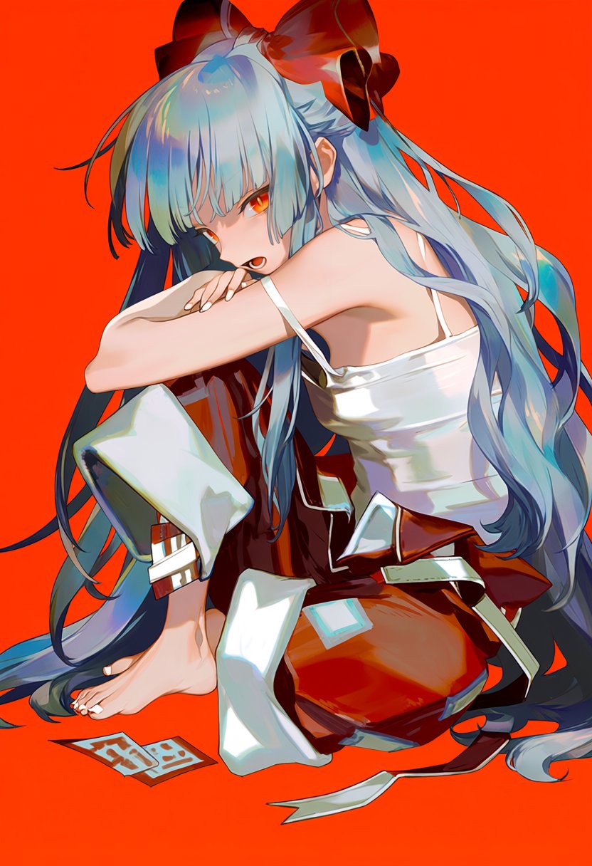 1girl,  fujiwara no mokou,  long hair by silvermoong on Tensor.Art