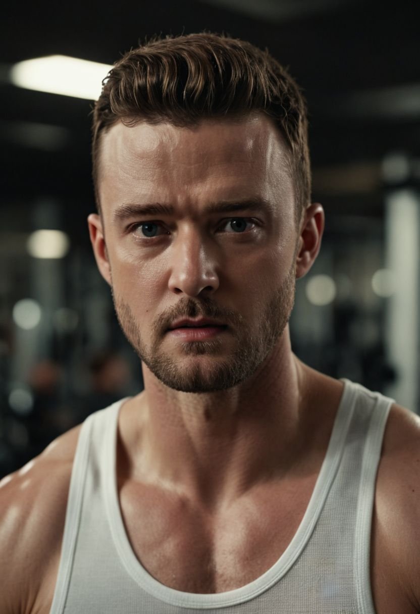 Justin Timberlake a man ,  cinematic film still,  ((sweaty)) by HottiesnHotties on Tensor.Art