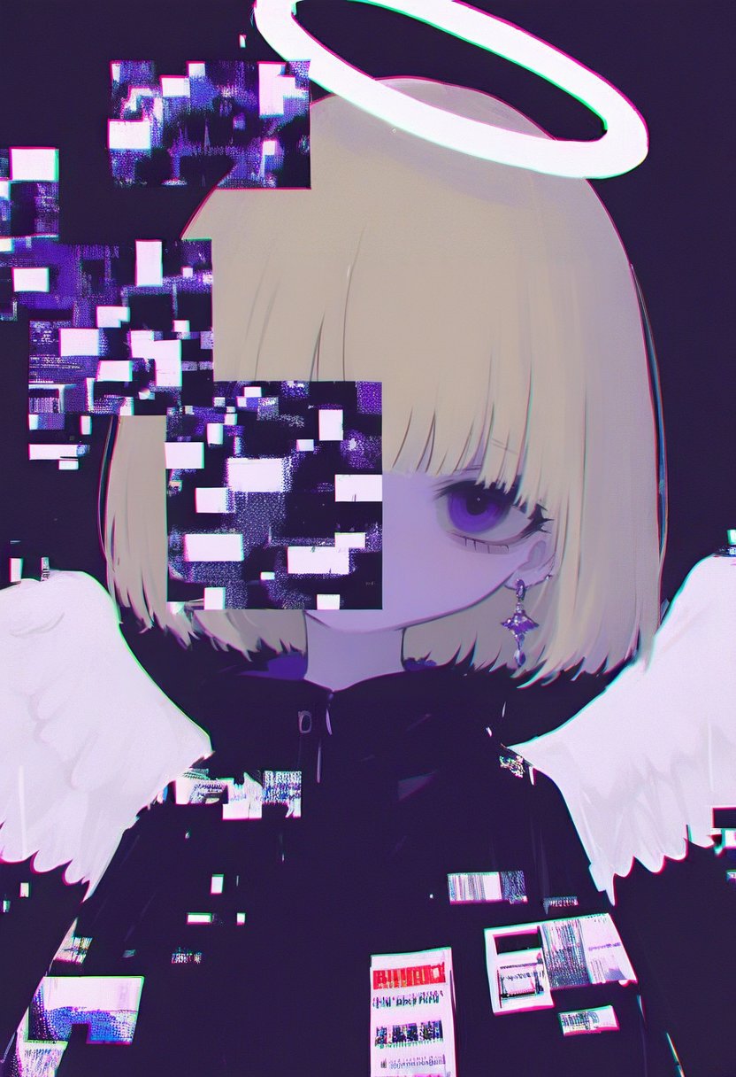 glitch,  halo,  solo by silvermoong on Tensor.Art