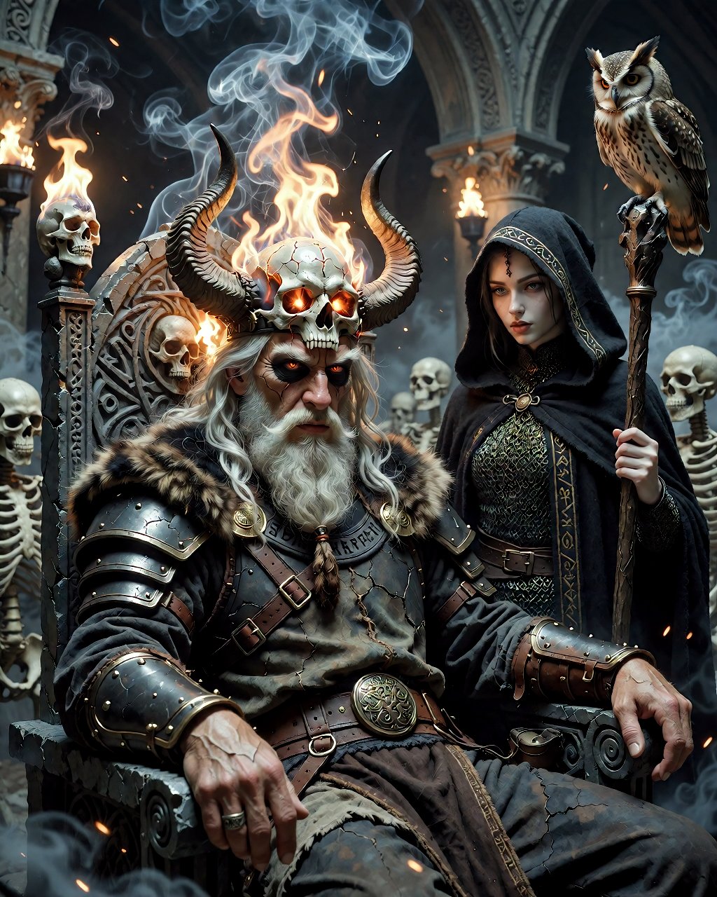 Fantasy epic painting in cinematic lighting,  hyper-detailed digital render,  high-resolution texture mapping by Kamikazey...