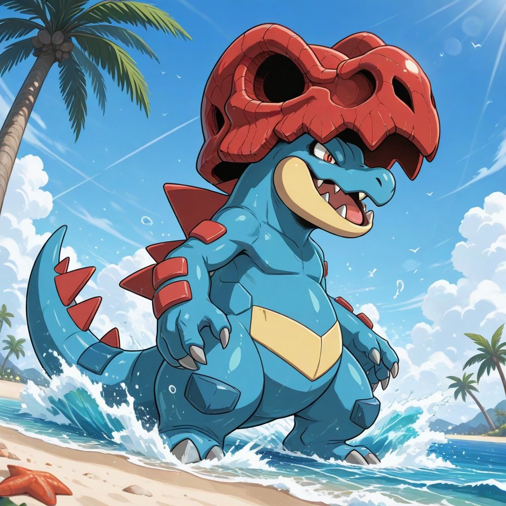 1other,  solo,  Mega_Feraligatr \(Pokemon\) by スライムナイト on Tensor.Art