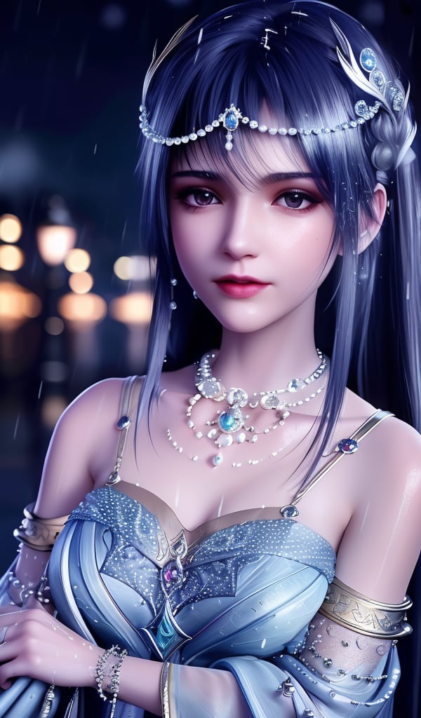 <lora:644-DA-神印王座-圣采儿-TYPE1:0.8>(,1girl, ,best quality, ),looking at viewer, ,ultra detailed 8k cg, ultra detailed background,  ultra realistic 8k cg,          cinematic lighting, cinematic bloom, (( , )),,  , unreal, science fiction,  luxury, jewelry, diamond, pearl, gem, sapphire, ruby, emerald, intricate detail, delicate pattern, charming, alluring, seductive, erotic, enchanting, hair ornament, necklace, earrings, bracelet, armlet,halo,masterpiece, (( , )),,  ,cherry blossoms,(((, night,night sky,lamppost,  ultra high res, (photorealistic:1.4), raw photo, 1girl, , rain, sweat, ,wet, )))(( , ))   (cleavage), (),