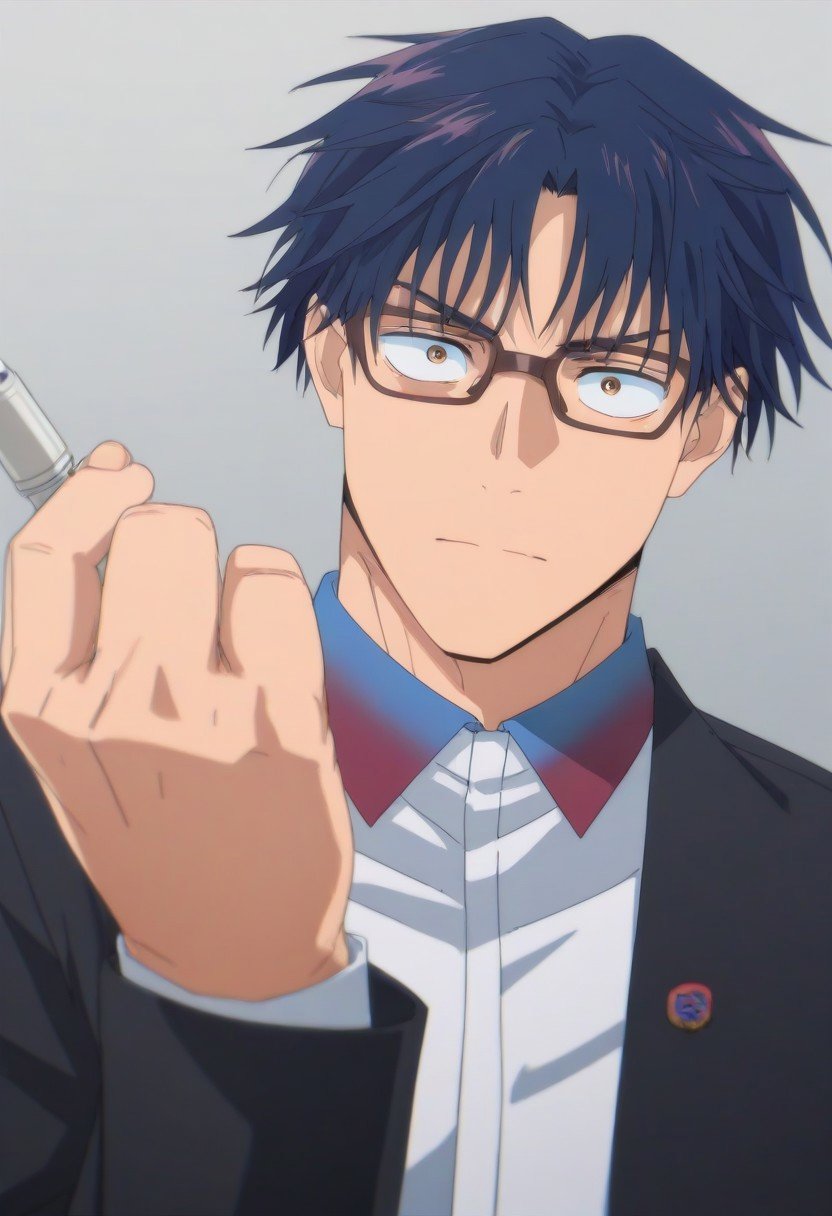 gero,  short blue hair,  messy hair by Hot Anime Girls on Tensor.Art