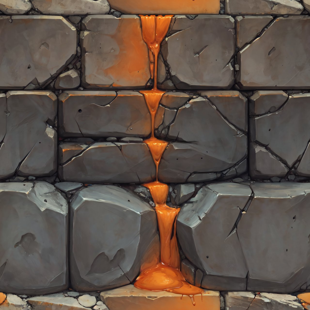 wowtexture of orange liquid on damaged stone wall,  seamless by Oliver DR on Tensor.Art