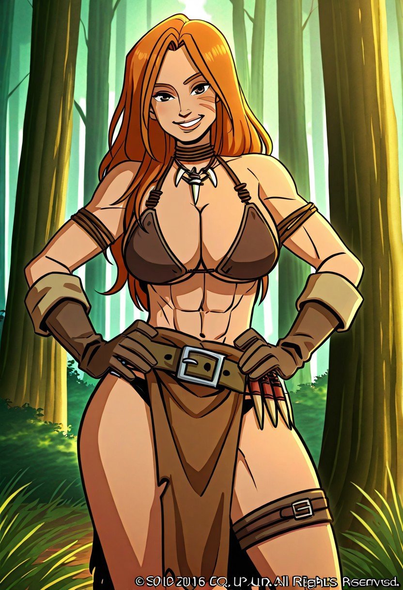 rowena_the_barbarian,  orange_hair,  facial_scars by T3rryMcg1nn1s on Tensor.Art