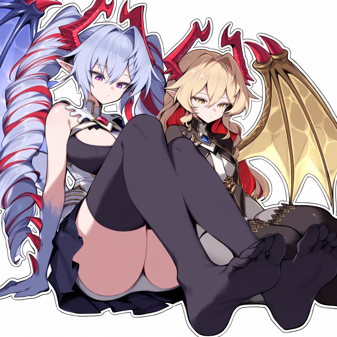 2girls,  multiple girls,  sitting by EroBytes on Tensor.Art
