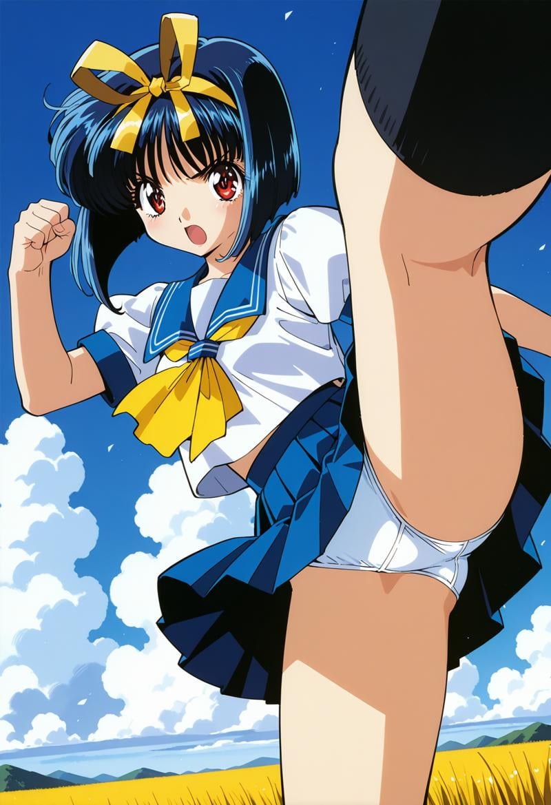 honda_asuka,  red eyes,  blue hair by Bosos on Tensor.Art