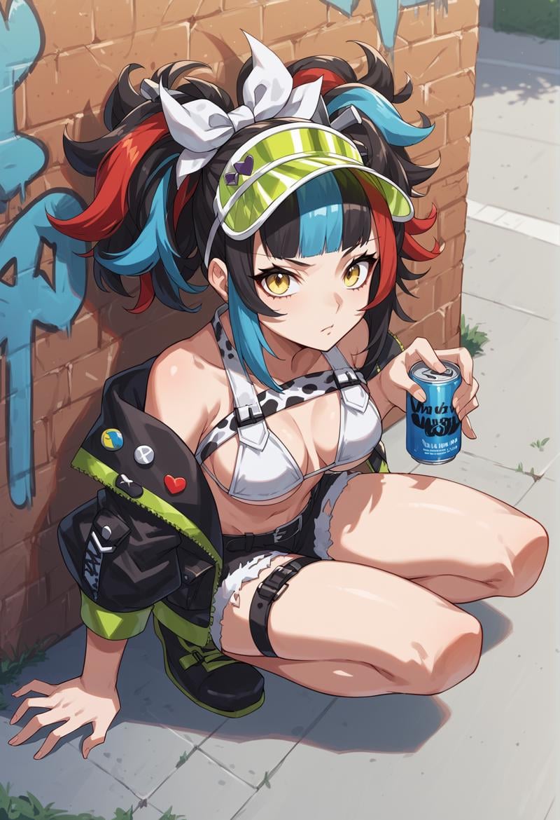 1girl,  multicolored hair,  black hair by Ttan on Tensor.Art