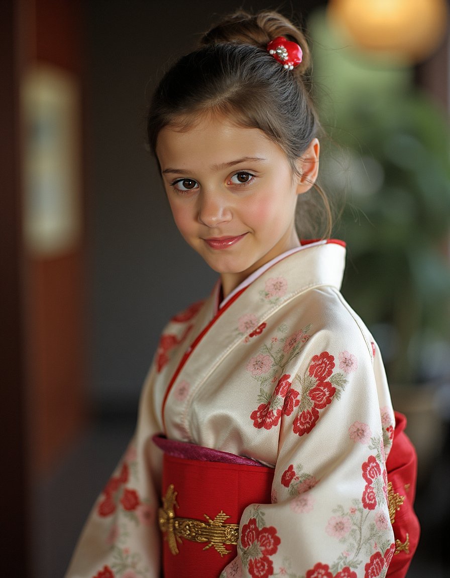 girl,  wearing Silk kimono by Peli86 on Tensor.Art