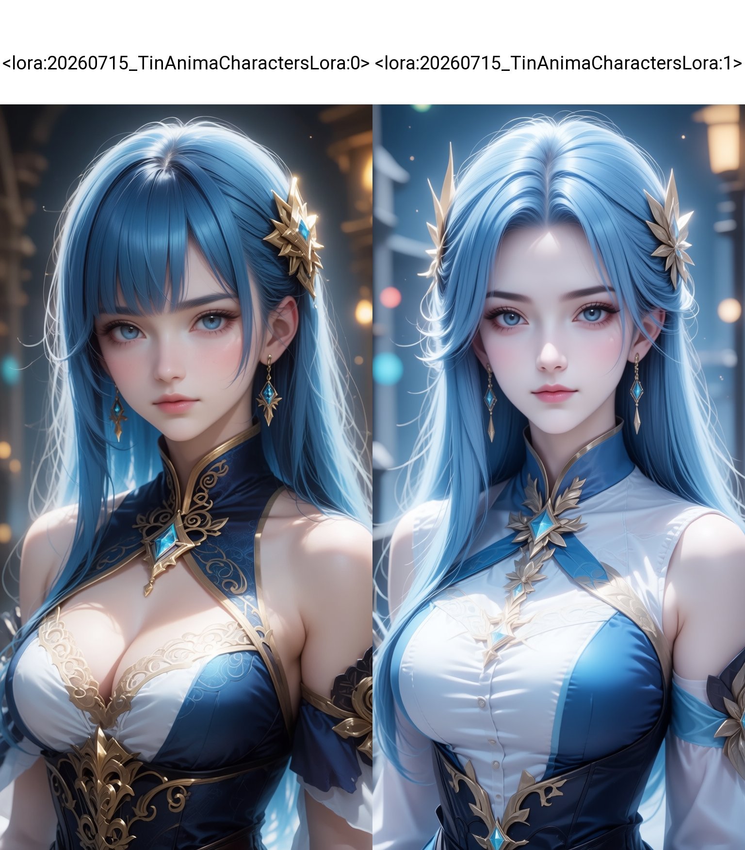 1girl,  blue eyes,  blue hair by 天TIN on Tensor.Art