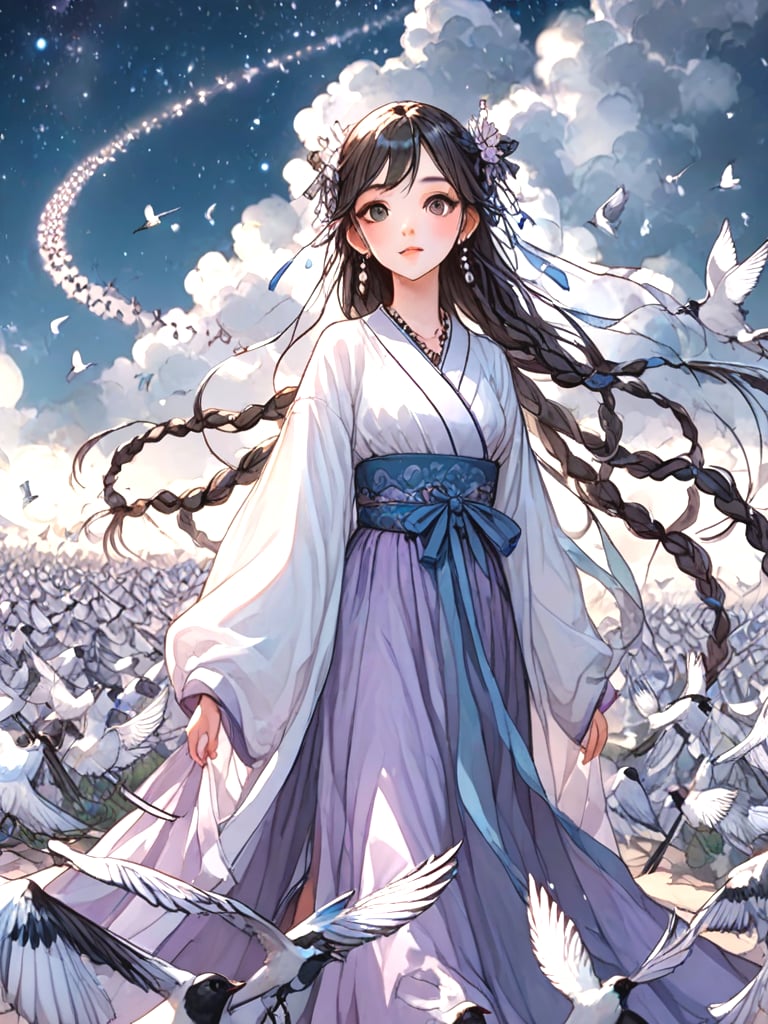 source_anime,  magpie bridge,  birds flock by 鬼畫符 on Tensor.Art