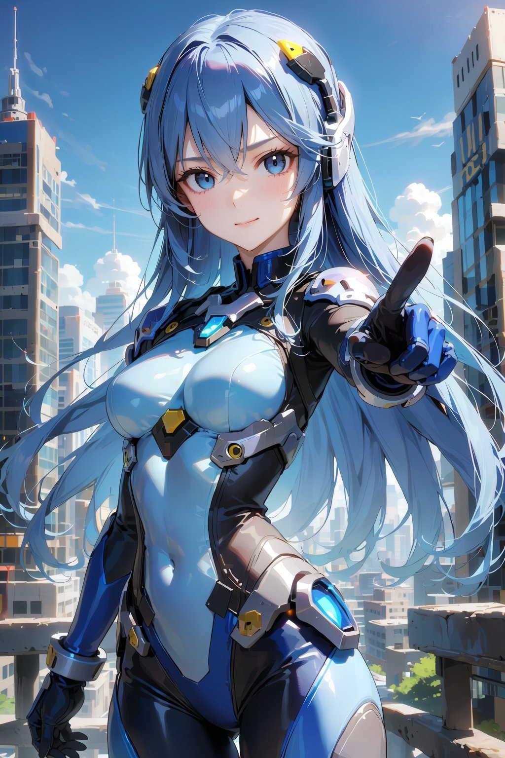 1girl,  blue eyes,  blue hair by 天TIN on Tensor.Art