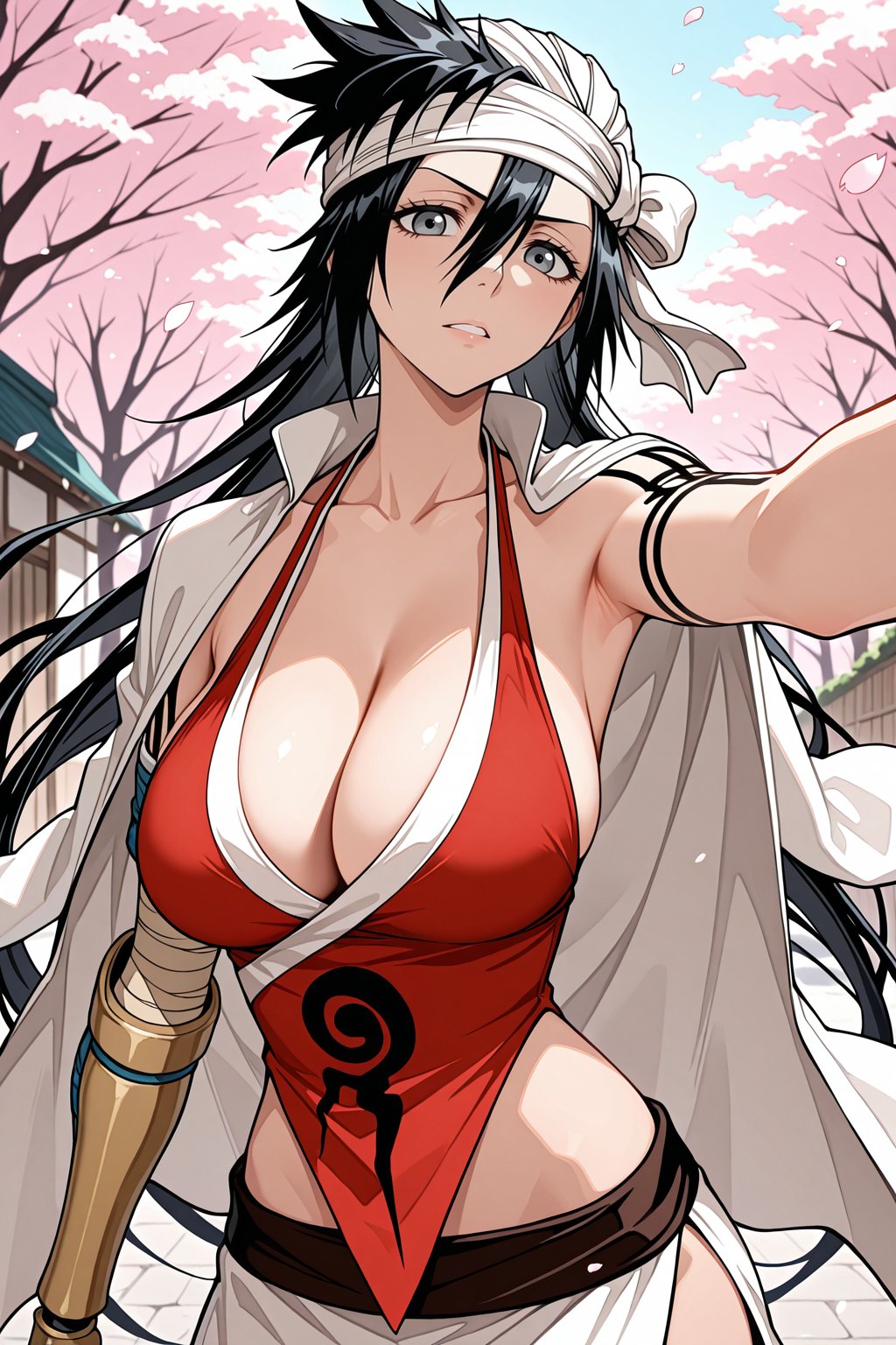 shiba kuukaku,  very long hair,  black hair by T3rryMcg1nn1s on Tensor.Art