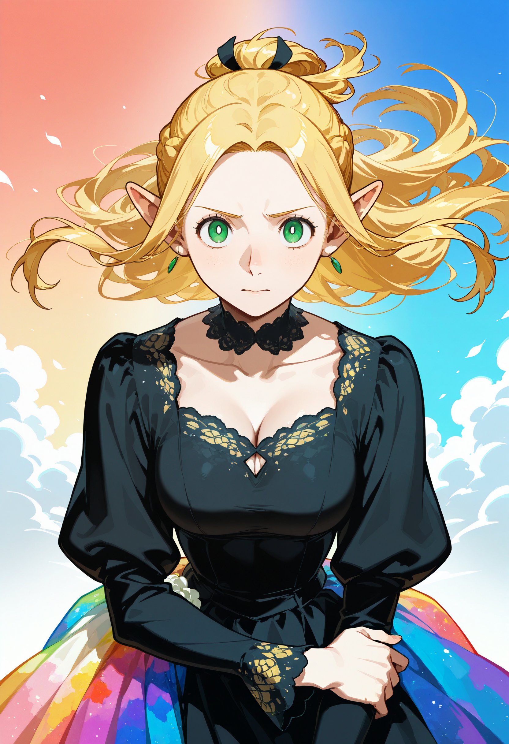1girl,  solo,  black dress by miaomiao on Tensor.Art