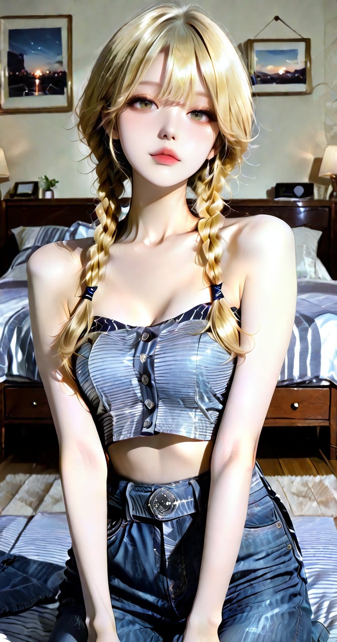breathtaking blonde hair,  curly hair,  twin braids by reprinter on Tensor.Art