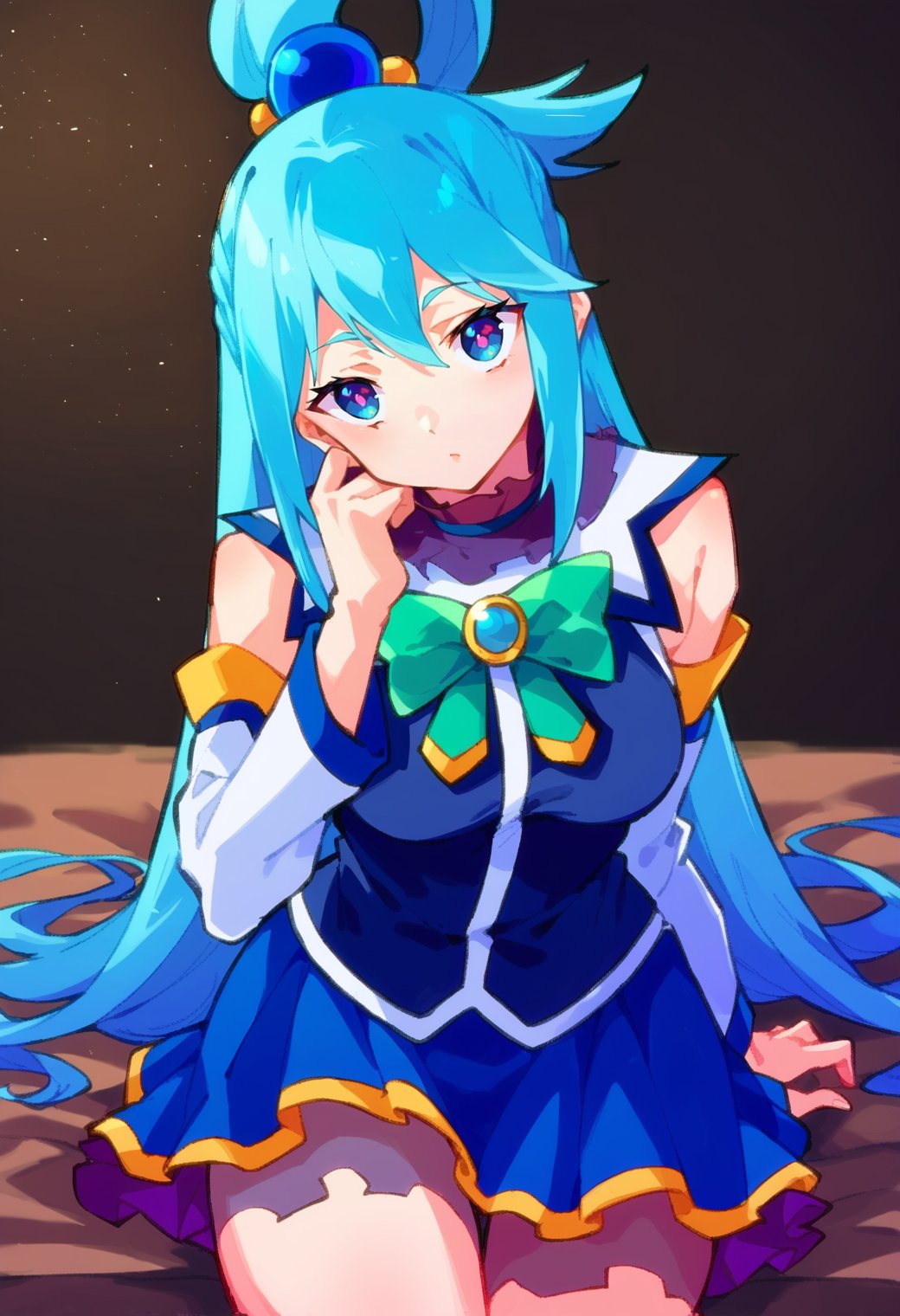 score_9, score_8_up, score_7_up, score_6_up, source anime, BREAK <lora:konosuba_aqua:0.8> auqapnxl, aqua \(konosuba\), 1girl, long hair, solo, hair rings,  looking at viewer