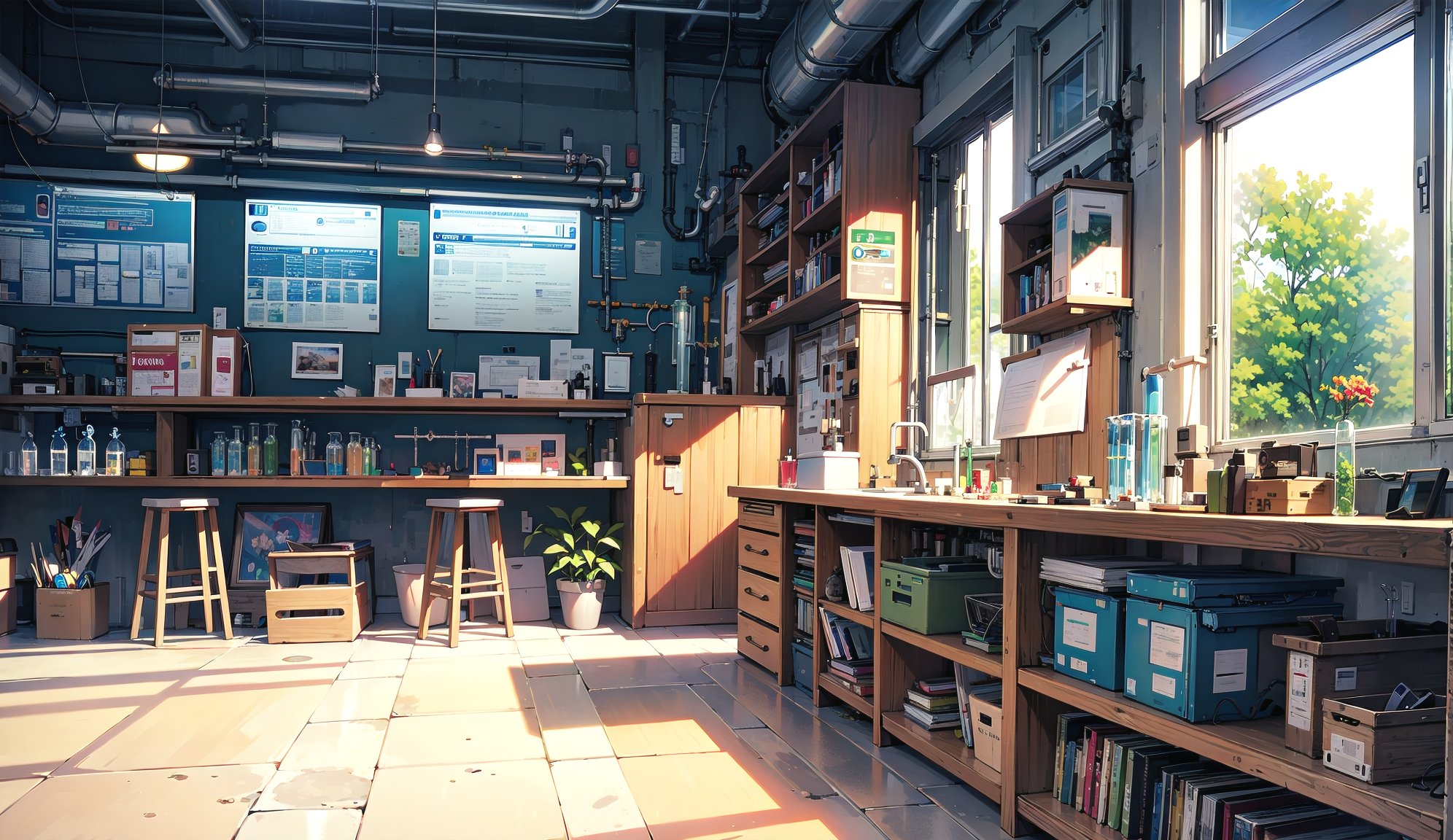 books,  test tubes,  screens by Zerobeastskaiai on Tensor.Art